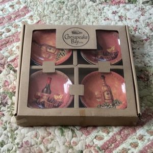 BOGO $2/5 3/6. 4/7. 5/8 Set of 4 Decorative Wine saucers 3 1/2”